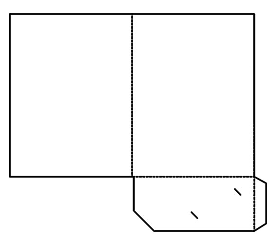 Pocket Folder – Single Angled Corner Pocket – Offset BC Slits – Evolution creative solutions