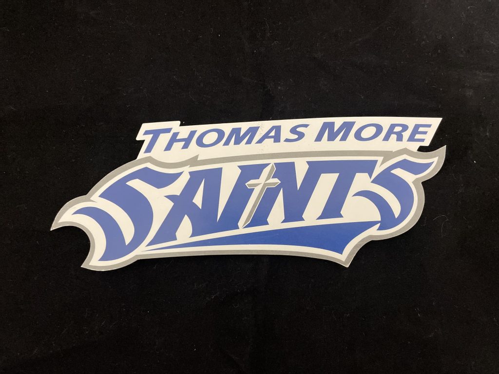 double sided sticker of school logo
